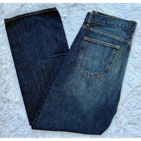 Cremieux Premium Denim SZ 35/32 Relaxed Fit Dark Denim Blue Jeans - Picture 10 of 11